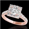 Image 1 : Genuine 2.0 CTW Certified G-I Genuine Diamond Bridal Solitaire Halo Ring Gold - 34133-REF#143Y3V