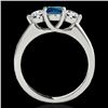 Image 2 : Genuine 3.0 CTW Certified Fancy Blue Genuine Diamond 3 Stone Solitaire Ring Gold - 35399-REF#406V7F
