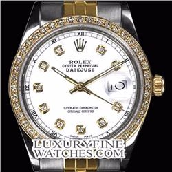 Rolex Ladies 2Tone 14K Gold/ Stainless Steel, Diamond Dial & Diamond Bezel, Saph Crystal - REF#316V4
