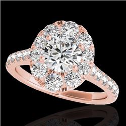 Genuine 2.0 CTW Certified G-I Genuine Diamond Bridal Solitaire Halo Ring Gold - 34079-REF#143A8N