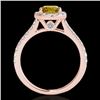 Image 2 : Genuine 1.40 CTW Certified Fancy Intense Genuine Diamond Solitaire Halo Ring Gold - 33588-REF#108N5G