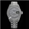 Image 1 : Rolex Ladies Stainless Steel, Diamond Dial & Diamond Bezel, Saph Crystal - REF#349J3Y