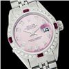 Image 1 : Rolex Ladies Stainless Steel, Diam Dial & Diam/Ruby Bezel, Saph Crystal - REF#338X2G