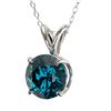 Image 2 : Genuine 1.28 CTW Certified Intense Blue Genuine Diamond Solitaire Necklace Gold - 36788-REF#108H2R