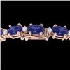 Image 1 : Genuine 15 CTW Tanzanite & Diamond Certified Eternity Bracelet 10K Gold - 21461-REF#101W6K