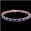 Image 2 : Genuine 15 CTW Tanzanite & Diamond Certified Eternity Bracelet 10K Gold - 21461-REF#101W6K