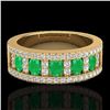 Image 1 : Genuine 2.34 CTW Emerald & Micro Pave Diamond Designer B& Ring 10K Gold - 20825-REF#49G2W