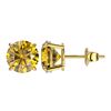 Image 2 : Genuine 2.57 CTW Certified Intense Yellow Genuine Diamond Solitaire Stud Earrings Gold - 36690-REF#2