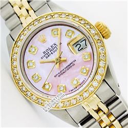 Rolex Ladies 2Tone 14K Gold/ Stainless Steel, Diamond Dial, Diam/Ruby Bezel, Saph Crystal - REF#316F