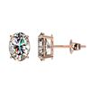 Image 2 : Genuine 2.0 CTW Certified Quality Oval Genuine Diamond Solitaire Stud Earrings Gold - 33092-REF#481M