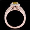 Image 2 : Genuine 2.25 CTW Certified Fancy Intense Genuine Diamond Solitaire Halo Ring Gold - 34015-REF#170N6G