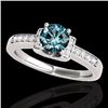 Image 1 : Genuine 1.11 CTW Certified Fancy Blue Genuine Diamond Solitaire Ring Two Tone Gold - 34833-REF#96M3H