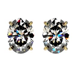 Genuine 2.50 CTW Certified Quality Oval Genuine Diamond Stud Earrings Gold - 33113-REF#668G5W