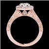 Image 2 : Genuine 1.70 CTW Certified G-I Genuine Diamond Bridal Solitaire Halo Ring Gold - 33725-REF#127H3R
