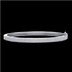 Natural 1.0 CTW Micro Pave Diamond Certified Bangle Bracelet 14K White Gold - 20034-REF#111M3H
