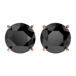 Genuine 2.50 CTW Fancy Black Genuine Diamond Bridal Solitaire Stud Earrings Gold - 33104-REF#57F2M