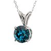 Image 2 : Genuine 0.73 CTW Certified Intense Blue Genuine Diamond Solitaire Necklace Gold - 36742-REF#52H8R
