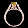 Image 2 : Genuine 1.46 CTW Certified Fancy Intense Genuine Diamond Solitaire Ring Gold - 34969-REF#107N5G
