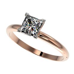 Genuine 1.0 CTW Certified Quality Princess Genuine Diamond Engagement Ring Gold - 32898-REF#247F8M