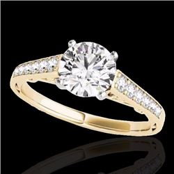 Genuine 1.35 CTW Certified G-I Genuine Diamond Solitaire Bridal Ring Gold - 34909-REF#98K7T