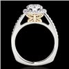 Image 2 : Genuine 1.30 CTW Certified G-I Genuine Diamond Solitaire Halo Ring Two Tone Gold - 34338-REF#109H5R