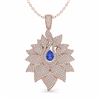 Image 2 : Genuine 3.0 CTW Tanzanite & Micro Pave Diamond Designer Necklace 18K Gold - 22573-REF#186A8N