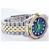 Image 2 : Rolex Men's 2Tone 14K Gold/ SS, QuickSet, Diam Dial & Diam/Emerald Bezel - REF#458M2K
