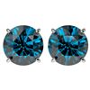 Image 1 : Genuine 4.0 CTW Certified Intense Blue Genuine Diamond Solitaire Stud Earrings Gold - 33137-REF#544R