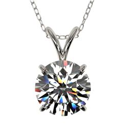 Genuine 1.55 CTW Certified H-I Quality Genuine Diamond Solitaire Necklace Gold - 36796-REF#297X2A
