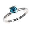 Image 2 : Genuine 0.55 CTW Certified Intense Blue Genuine Diamond Solitaire Engagement Ring Gold - 36378-REF#4