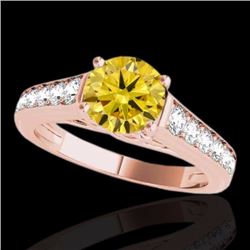Genuine 1.50 CTW Certified Fancy Intense Genuine Diamond Solitaire Ring Gold - 34906-REF#116F2M