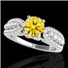 Image 1 : Genuine 1.70 CTW Certified Fancy Intense Genuine Diamond Solitaire Ring Gold - 35266-REF#132Z2Y