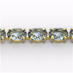 Natural 20 CTW Aquamarine Eternity Designer Inspired Tennis Bracelet 14K Gold - 23386-REF#133W6K