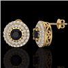 Image 2 : Natural 1.40 CTW Micro Pave Diamond Certified Designer Earrings 18Kdouble Halo Gold - 20192-REF#77G8