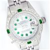 Image 1 : Rolex Men's Stainless Steel, QuickSet, Diam/Emerald Dial & Diam/Emerald Bezel - REF#463T6V