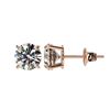 Image 2 : Genuine 1.59 CTW Certified H-I Quality Genuine Diamond Solitaire Stud Earrings Gold - 36610-REF#107X