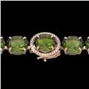 Image 1 : Natural 49 CTW Green Tourmaline & Micro Pave Diamond Halo Bracelet 14K Rose Gold - 22262-REF#284N6G