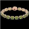 Image 2 : Natural 49 CTW Green Tourmaline & Micro Pave Diamond Halo Bracelet 14K Rose Gold - 22262-REF#284N6G