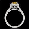 Image 2 : Genuine 2.03 CTW Certified Fancy Intense Genuine Diamond Solitaire Halo Ring Gold - 33542-REF#192W7K