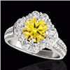 Image 1 : Genuine 2.81 CTW Certified Fancy Intense Genuine Diamond Solitaire Halo Ring Gold - 33965-REF#225M2H