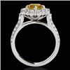 Image 2 : Genuine 2.81 CTW Certified Fancy Intense Genuine Diamond Solitaire Halo Ring Gold - 33965-REF#225M2H