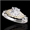 Image 1 : Genuine 1.10 CTW Certified G-I Genuine Diamond Solitaire Bridal Ring Two Tone Gold - 35202-REF#98R7Z