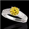 Image 1 : Genuine 1.50 CTW Certified Fancy Intense Genuine Diamond Solitaire Ring Gold - 35198-REF#150R3Z