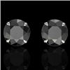 Image 1 : Genuine 4.0 CTW Black Diamond Designer Inspired Solitaire Stud Earrings 18K Gold - 21815-REF#72A8N