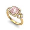 Image 2 : Genuine 2.75 CTW Morganite & Micro Pave Diamond Certified Ring 14K Gold - 23007-REF#89T2X
