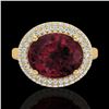 Image 2 : Genuine 4.50 CTW Garnet & Micro Pave Diamond Certified Ring 18K Gold - 20917-REF#69M3H
