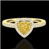 Image 1 : Natural 1.0 CTW Citrine & Micro Pave Ring Heart Halo In 14K Gold - 21404-REF#24F5M