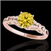 Image 1 : Genuine 1.20 CTW Certified Fancy Intense Genuine Diamond Solitaire Ring Gold - 35258-REF#97T8X