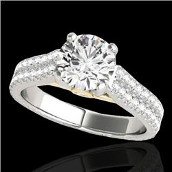 Genuine 1.61 CTW Certified G-I Genuine Diamond Pave Bridal Ring Two Tone Gold - 35459-REF#123A2N