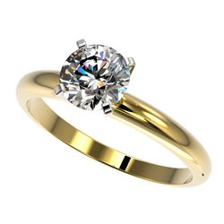 Genuine 1.28 CTW Certified H-I Quality Genuine Diamond Solitaire Engagement Ring Gold - 36428-REF#11